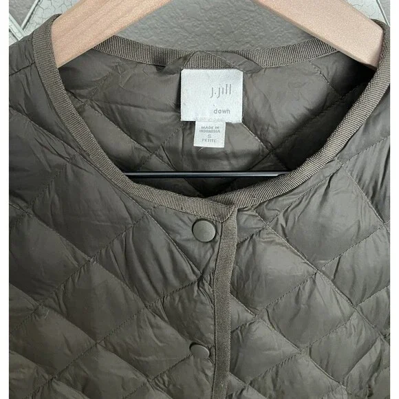 J.Jill Women's S Petite Long Lightweight Down Puffer Jacket - Picture 4 of 8
